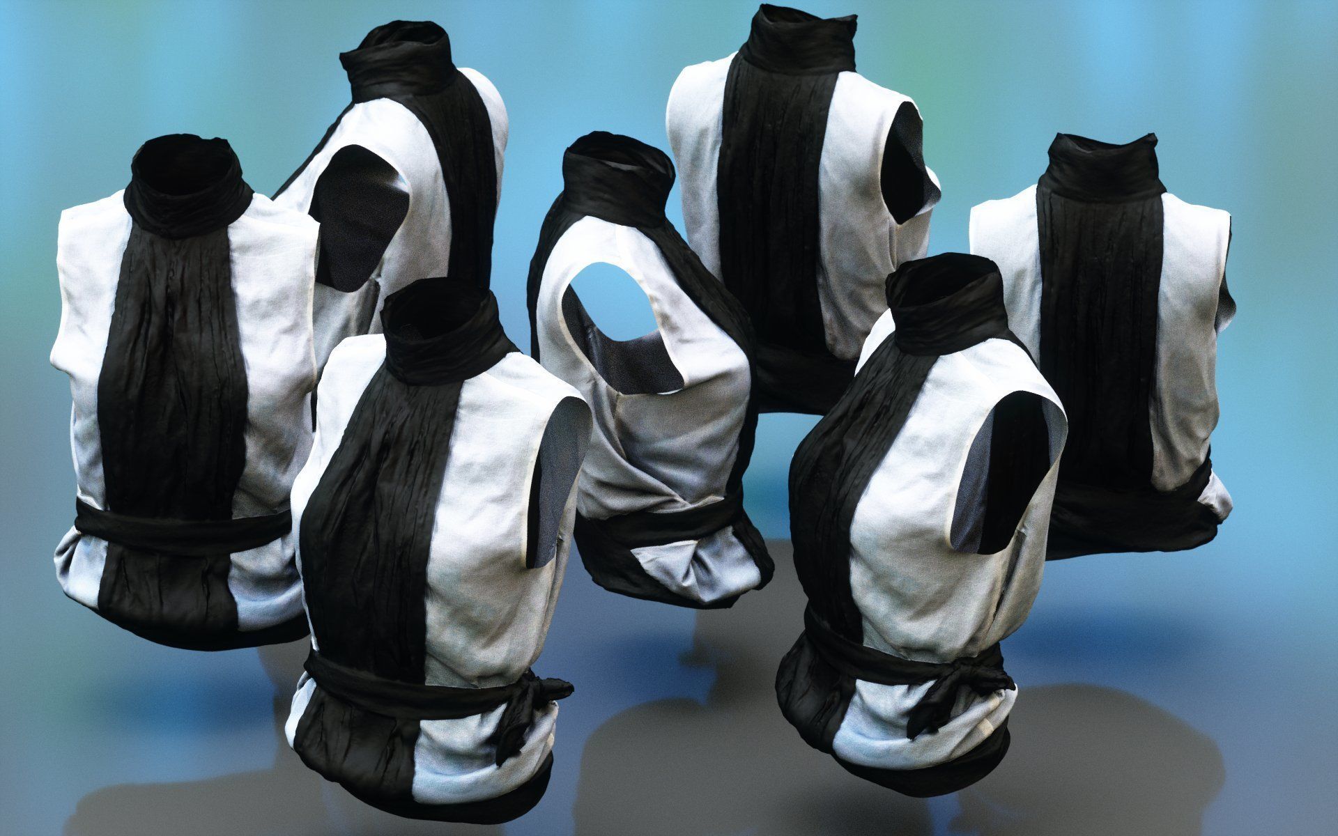 Sleeveless Shirt Belt Low-poly 3D model_3