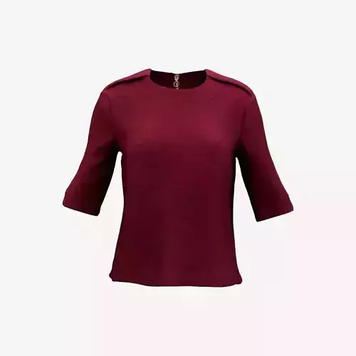 Red Zipper Shoulder Pad Top