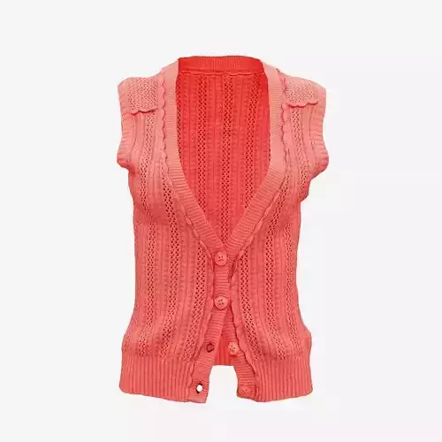 Pink Knit Pull Buttoned