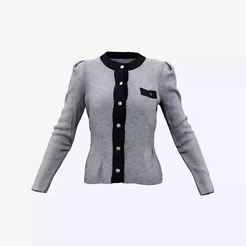 Grey Chest Pocket Top Pull