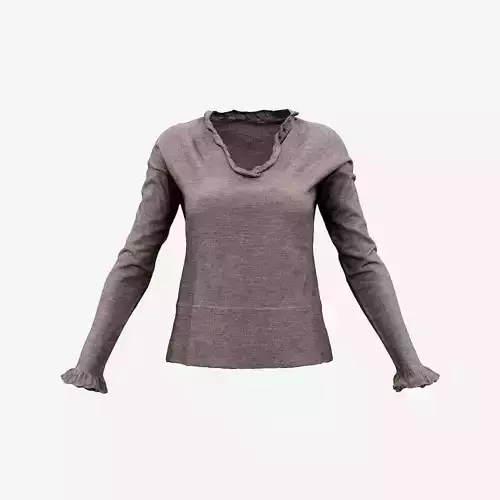 Elegant Brown Top Long Sleeves