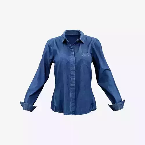 Blue Jeans Shirt Chest Pocket Low-poly 3D model