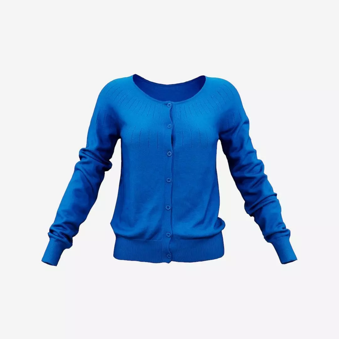 Blue Buttoned Top Low-poly 3D model