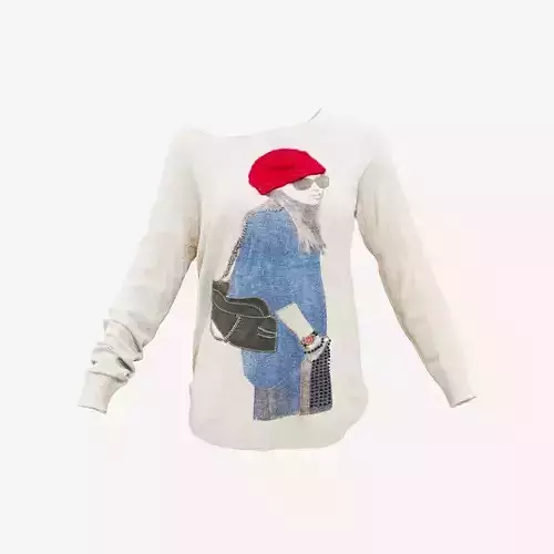 Beige Pull Woman Decoration Red Hat