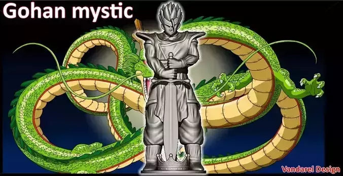 Gohan mystic DBZ Chess game 14cms or figurines 20cms 3D print model