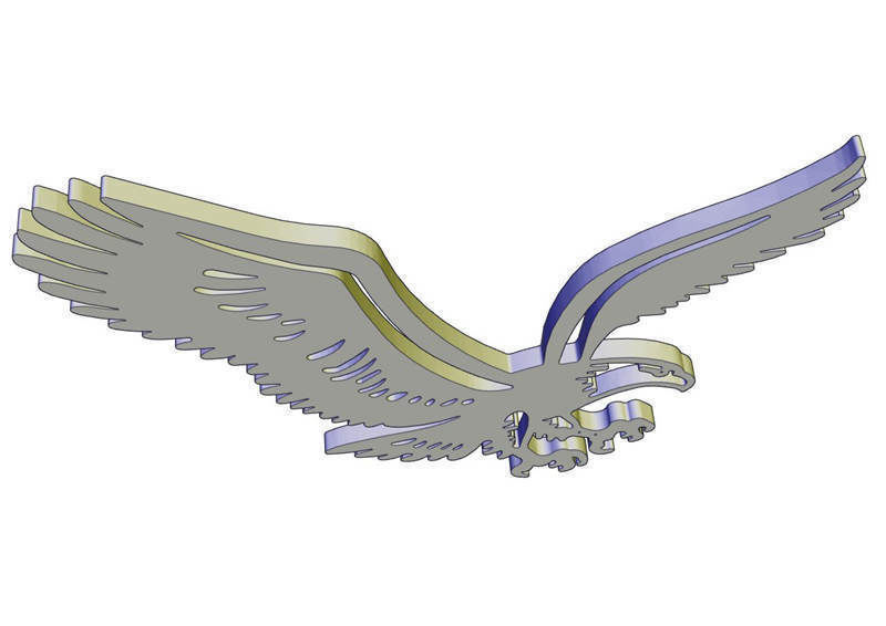 Animal-eagle-DXF and STL file laser cut 3d print 3D print model_6