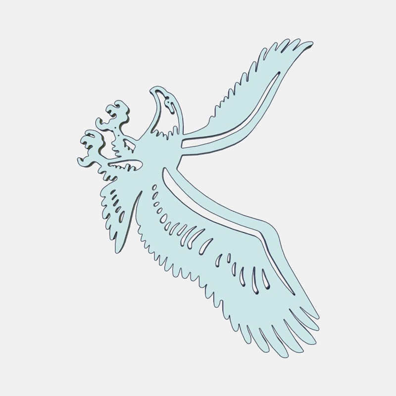 Animal-eagle-DXF and STL file laser cut 3d print 3D print model_4