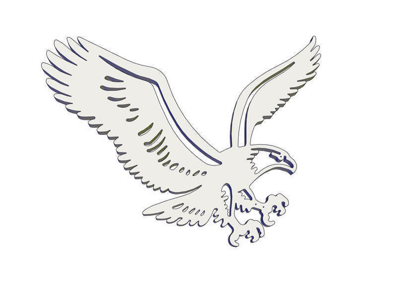 Animal-eagle-DXF and STL file laser cut 3d print 3D print model_3