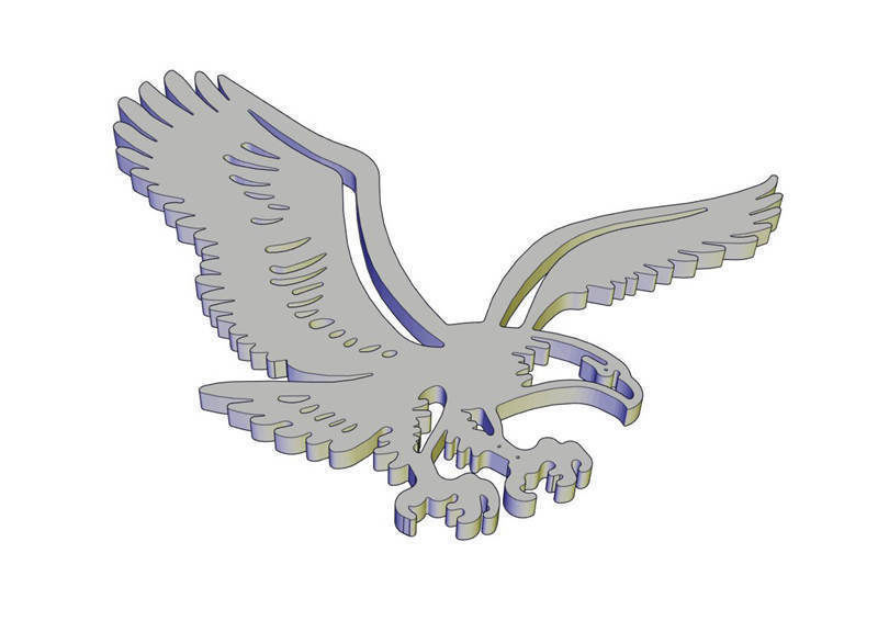 Animal-eagle-DXF and STL file laser cut 3d print 3D print model_2