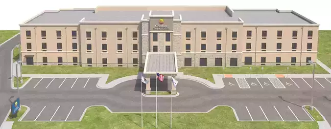 Commercial Building-027 Comfort Inn and Suites Hotel With Site 3D model