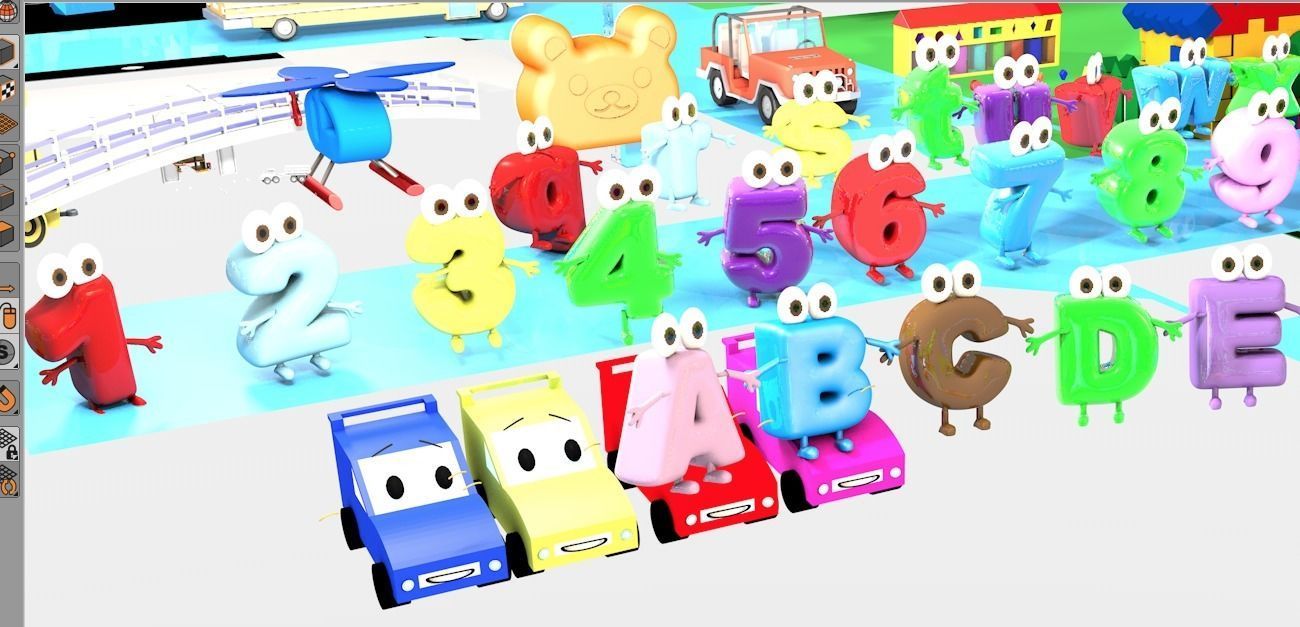 Alphabet ABC Character Letters  Low--poly Model 3D model_5