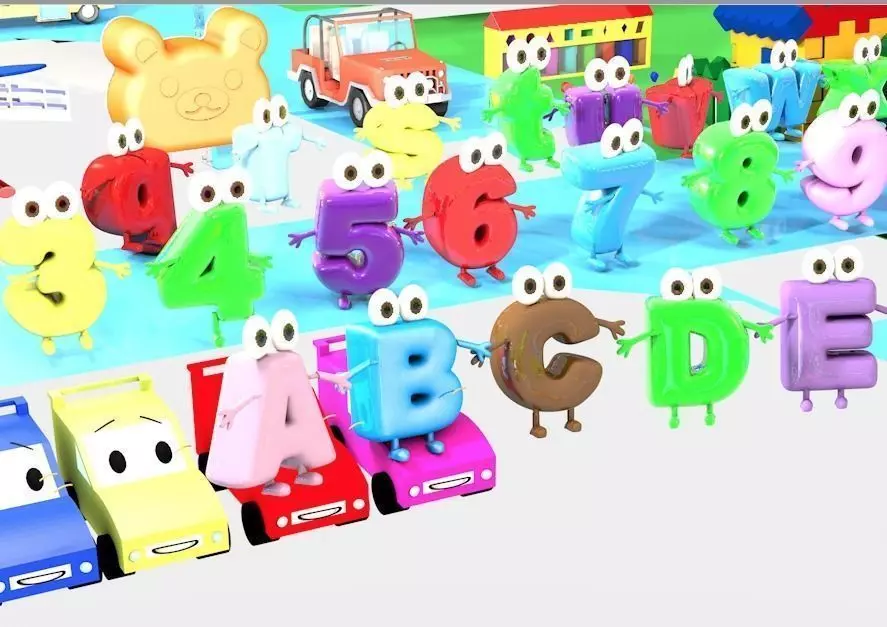 Alphabet ABC Character Letters  Low--poly Model 3D model_0