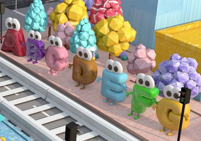 Alphabet ABC Character Letters  Low--poly Model 3D model_6