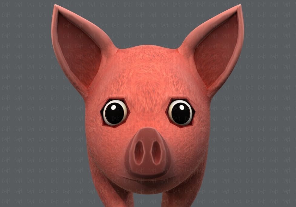 Pig cartoon V02 Low-poly 3D model_33