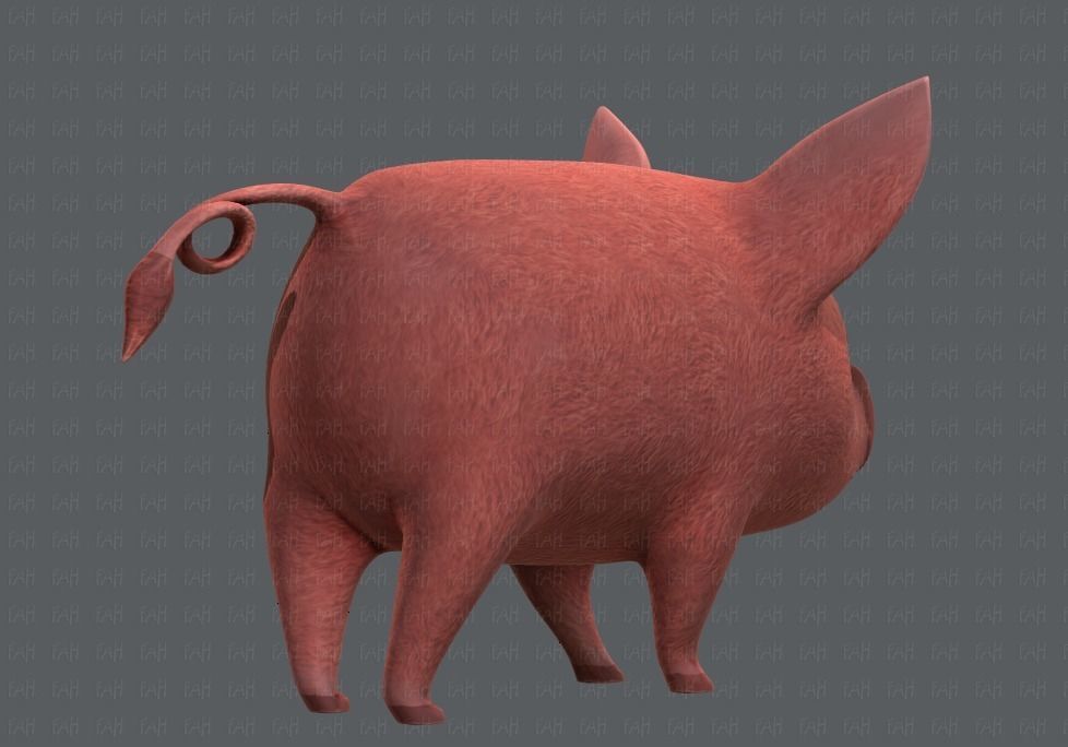 Pig cartoon V02 Low-poly 3D model_4