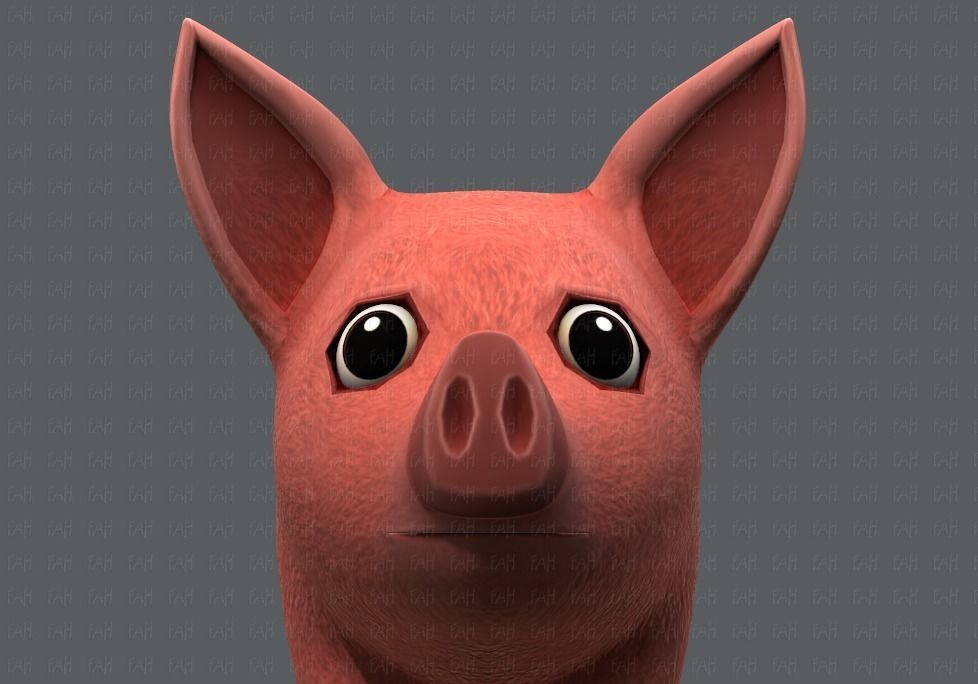 Pig cartoon V02 Low-poly 3D model_17