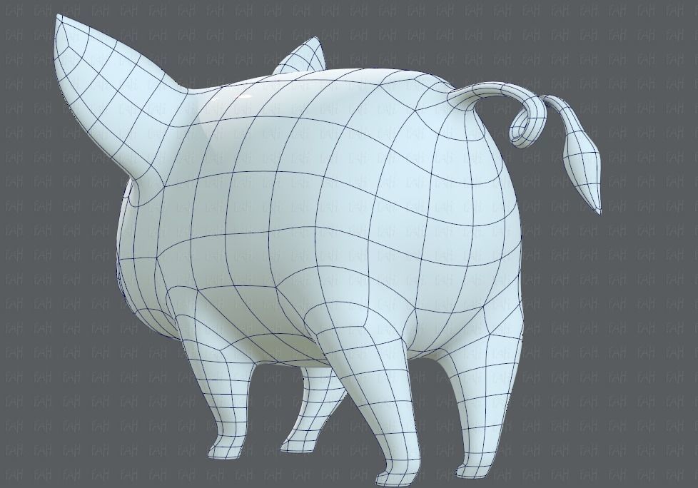 Pig cartoon V02 Low-poly 3D model_42