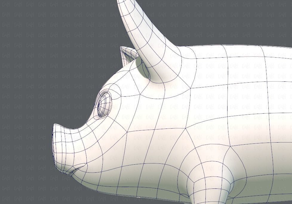 Pig cartoon V02 Low-poly 3D model_31