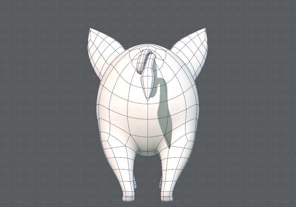Pig cartoon V02 Low-poly 3D model_13