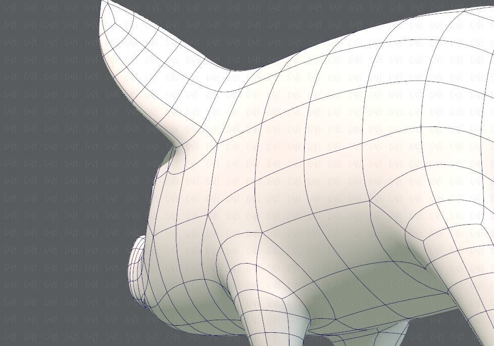 Pig cartoon V02 Low-poly 3D model_30