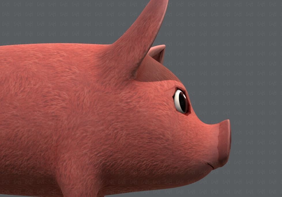 Pig cartoon V02 Low-poly 3D model_19