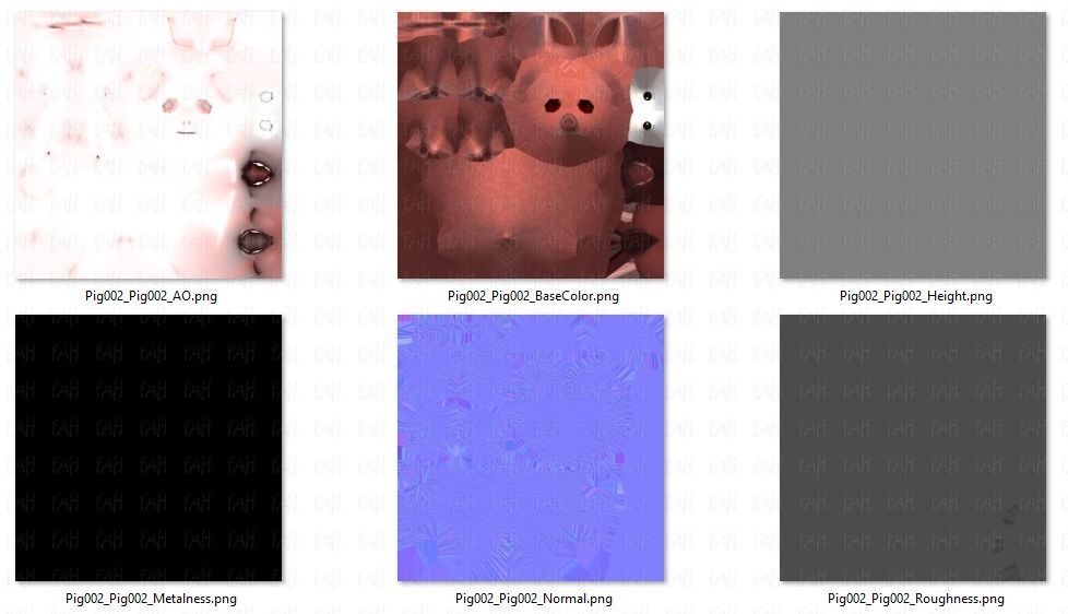 Pig cartoon V02 Low-poly 3D model_44