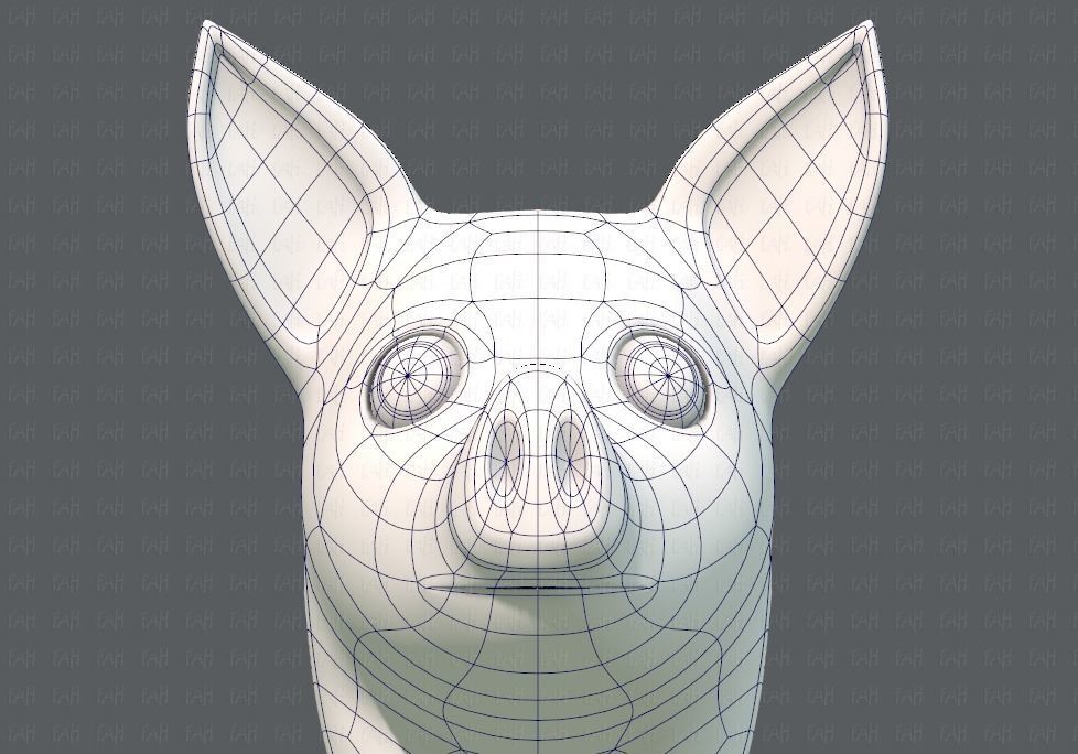Pig cartoon V02 Low-poly 3D model_25