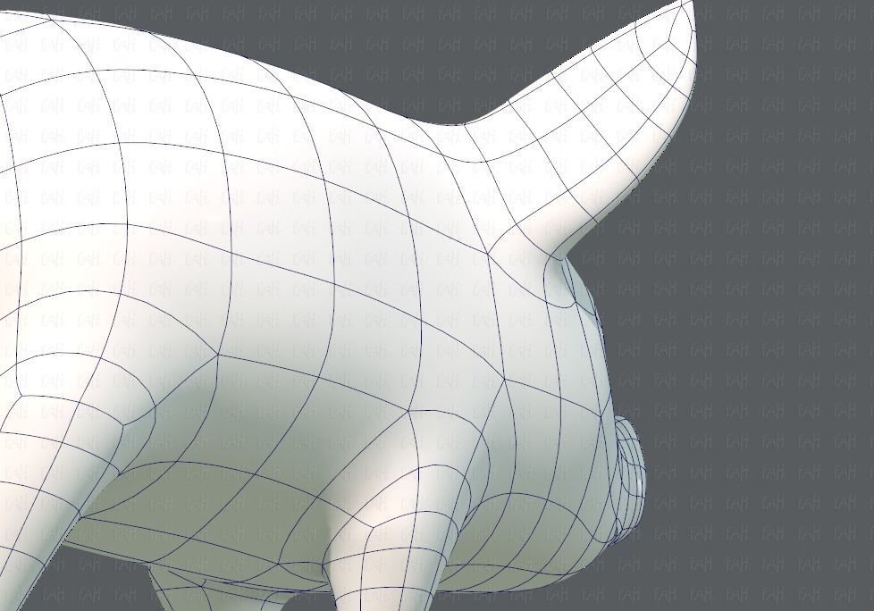 Pig cartoon V02 Low-poly 3D model_28