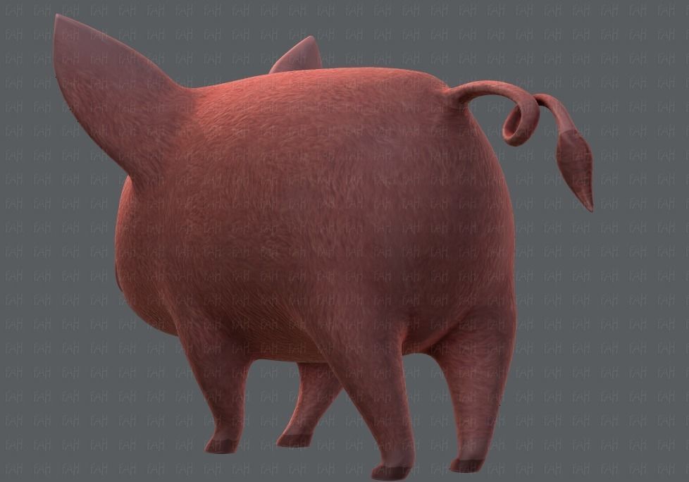Pig cartoon V02 Low-poly 3D model_41