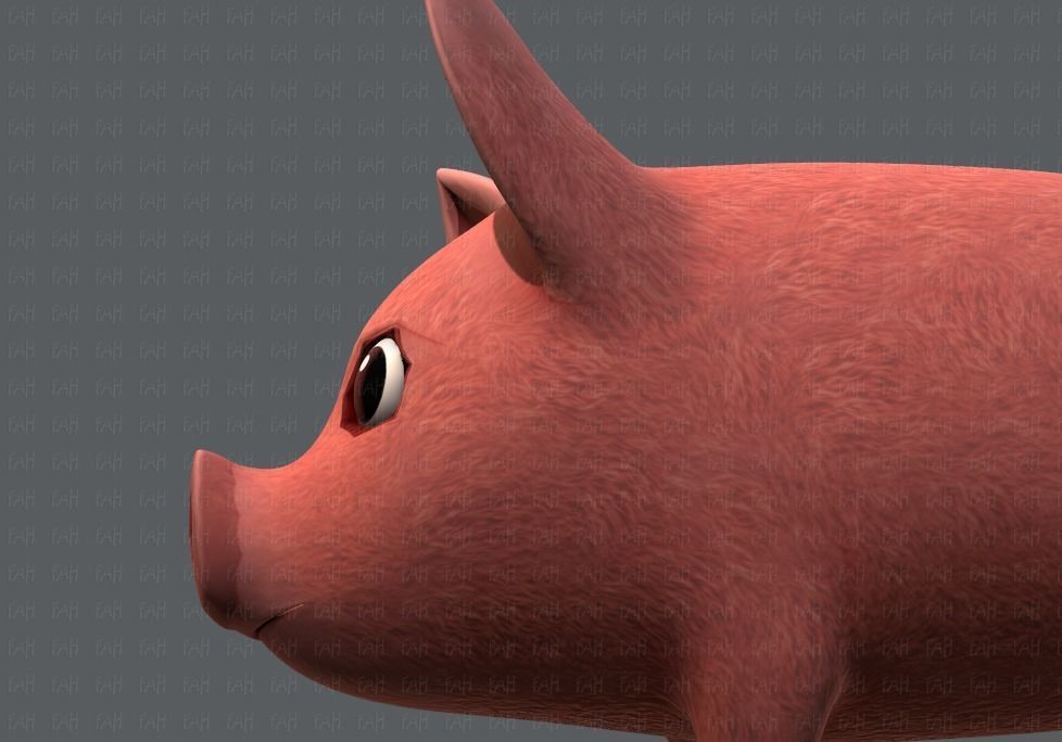 Pig cartoon V02 Low-poly 3D model_23