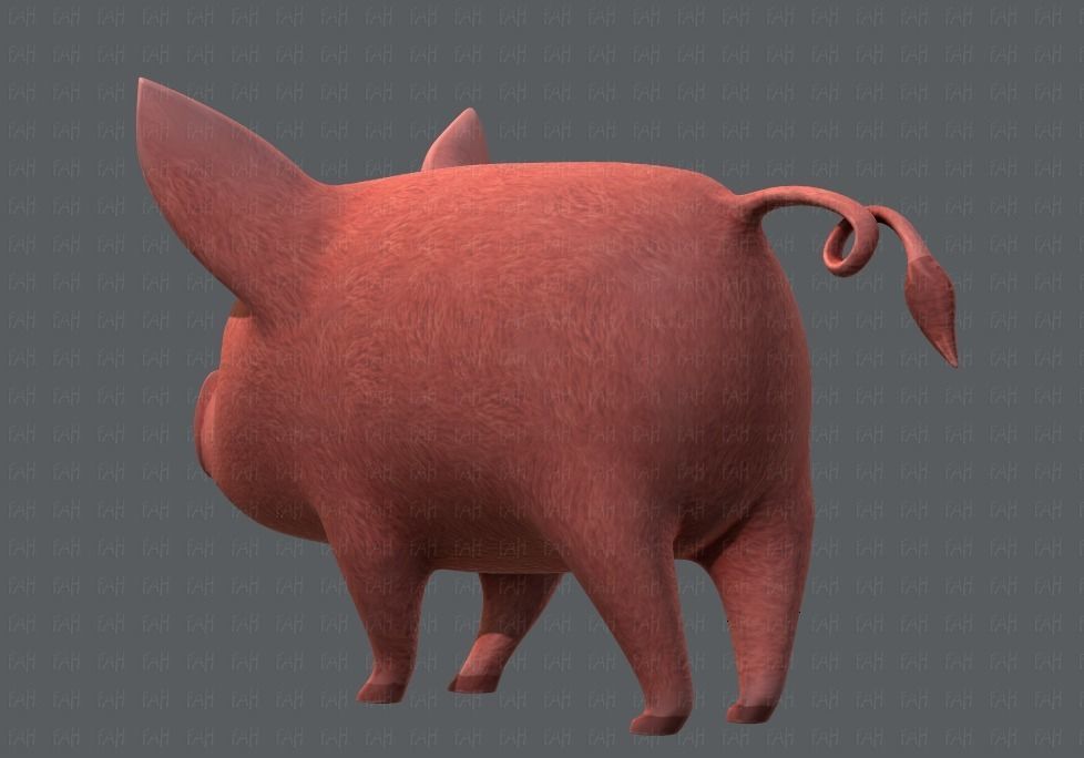 Pig cartoon V02 Low-poly 3D model_6