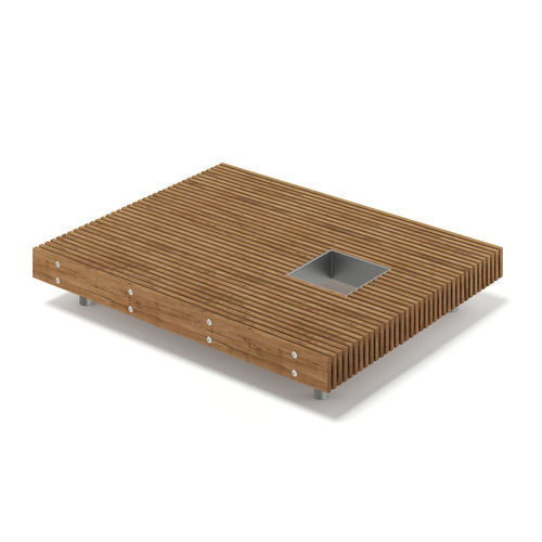 Wooden Mall Bench 3D Model 3D model