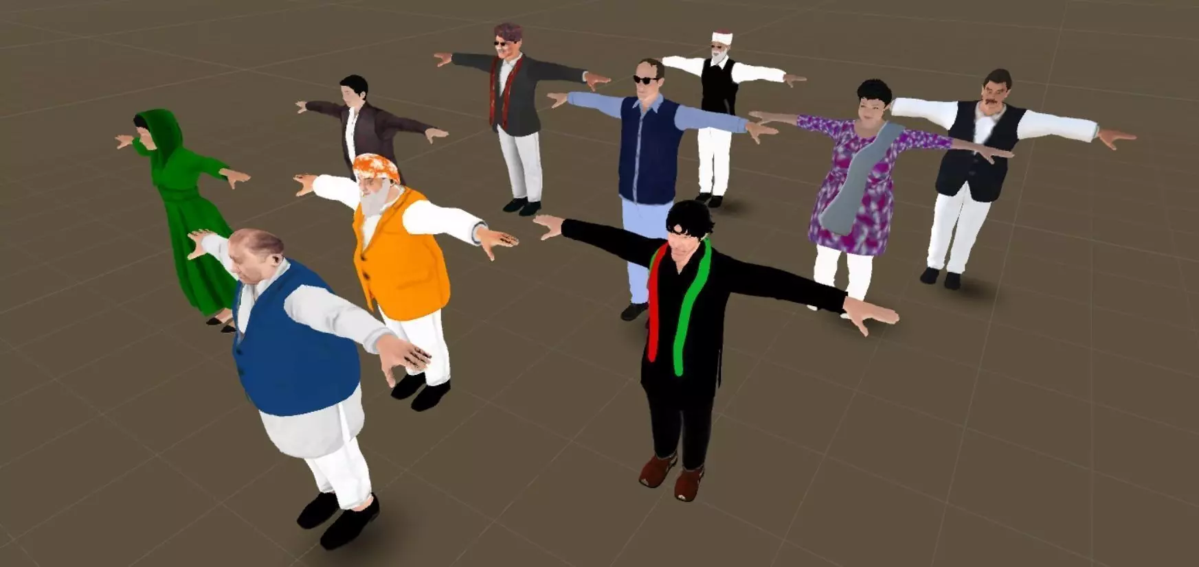 3d models Characters Pakistani Politicians Low-poly 3D model_0