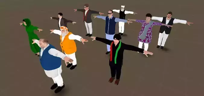 3d models Characters Pakistani Politicians Low-poly 3D model