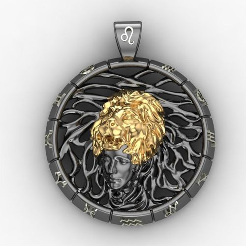 Zodiac sign Leo pendant 3D print model