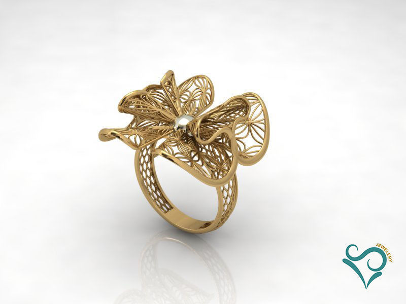 Gold Ring engagement ring printable jewellry  wire designs 3D Model Collection_6