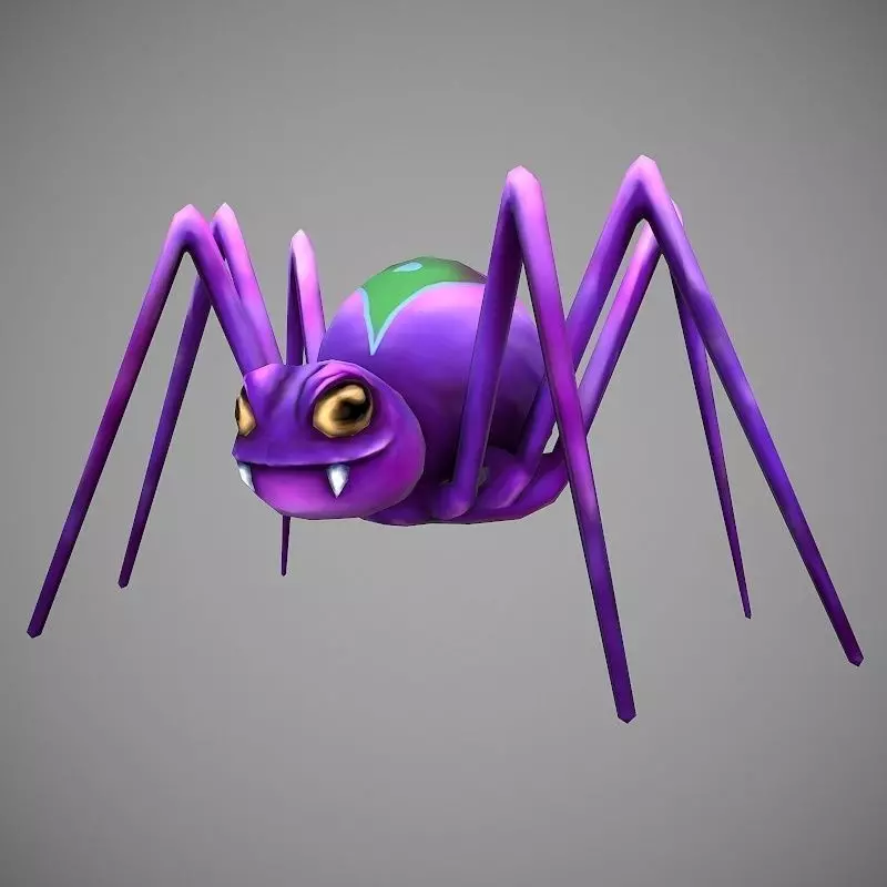 Hand Painted Spider  Low-poly 3D model_0