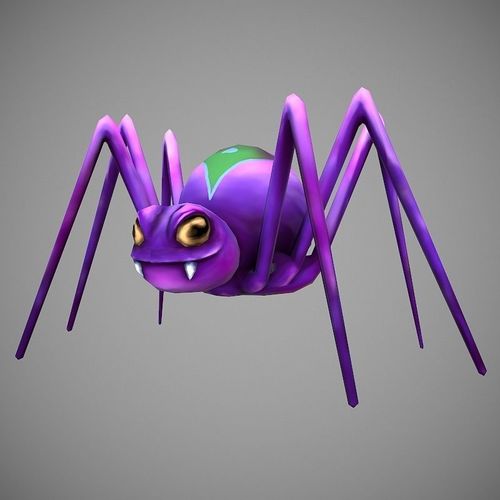 Hand Painted Spider  Low-poly 3D model