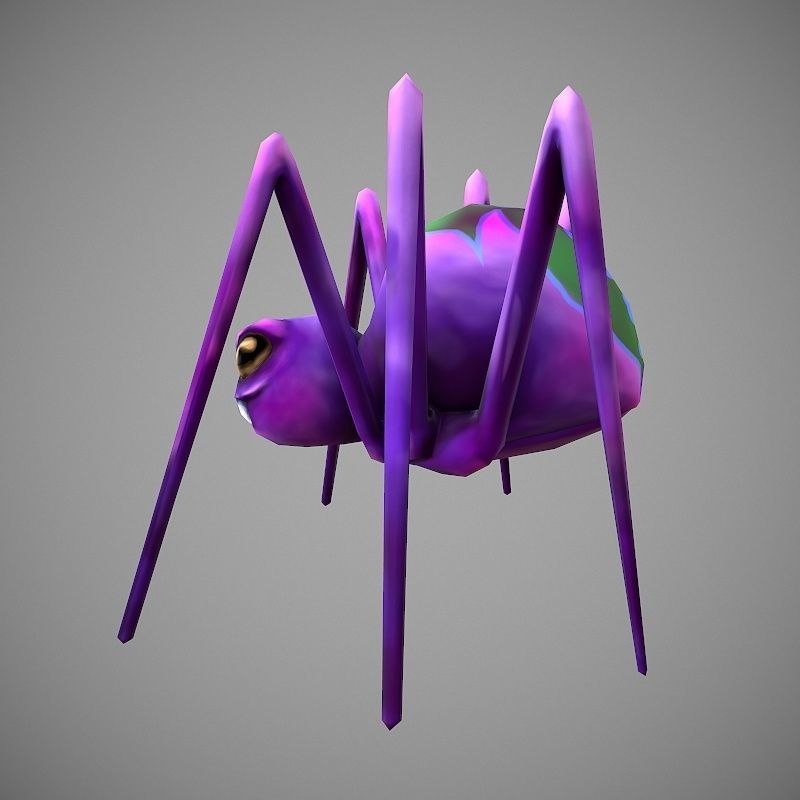 Hand Painted Spider  Low-poly 3D model_1