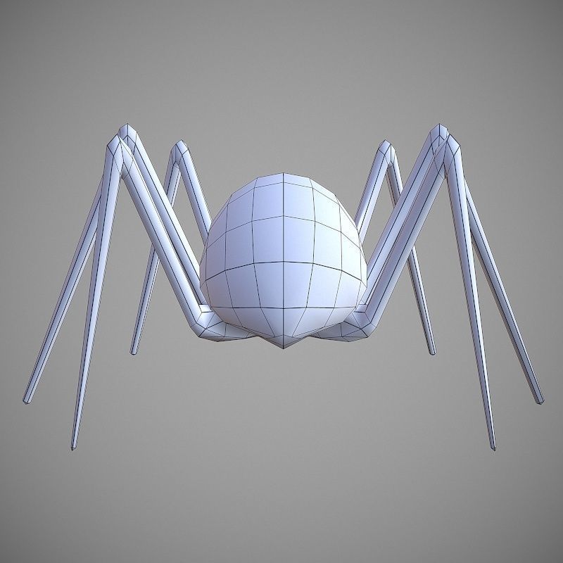 Hand Painted Spider  Low-poly 3D model_11