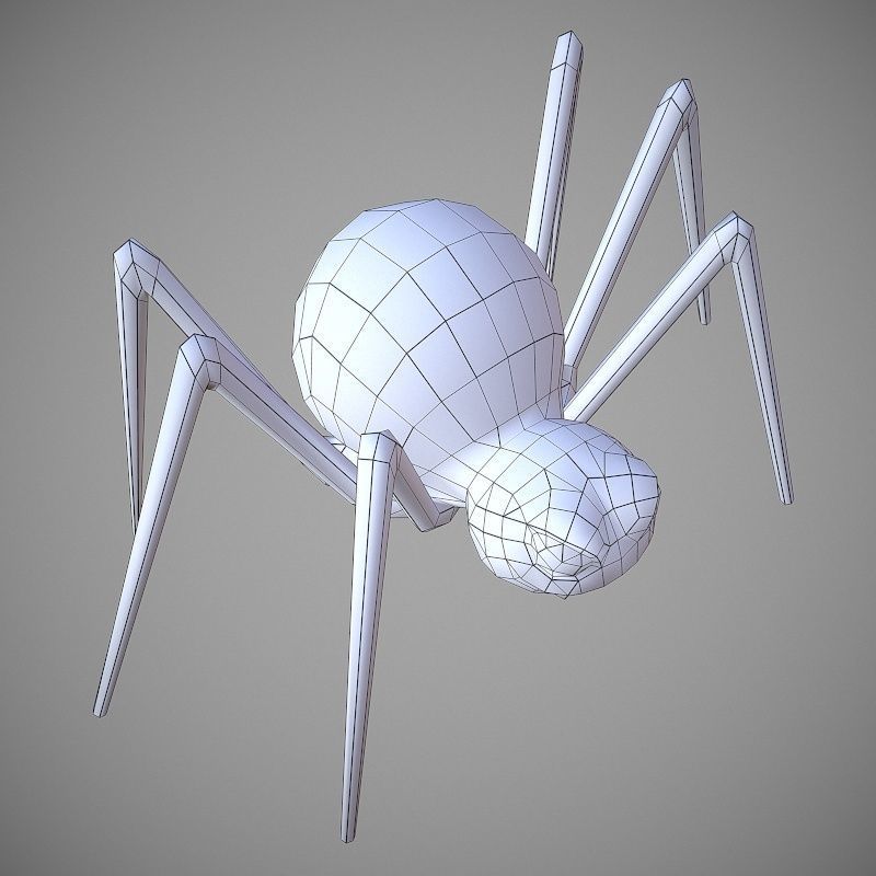 Hand Painted Spider  Low-poly 3D model_13