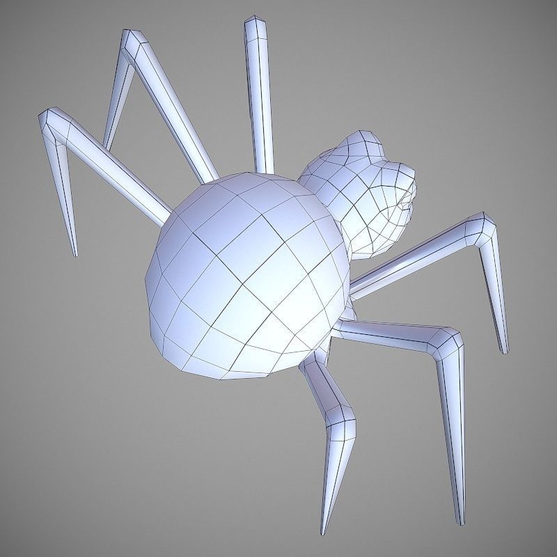 Hand Painted Spider  Low-poly 3D model_12
