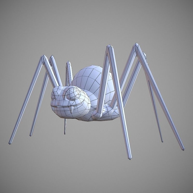 Hand Painted Spider  Low-poly 3D model_9