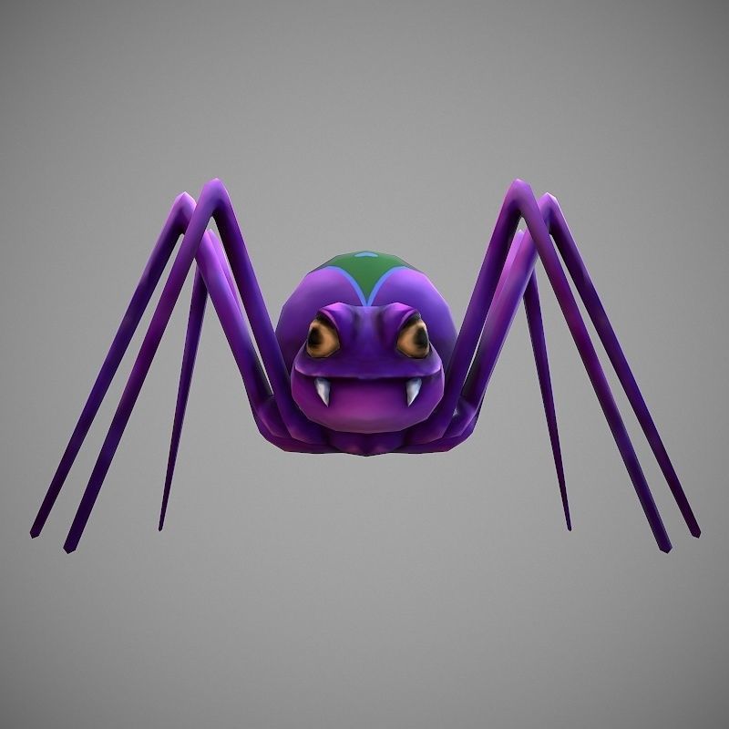 Hand Painted Spider  Low-poly 3D model_7