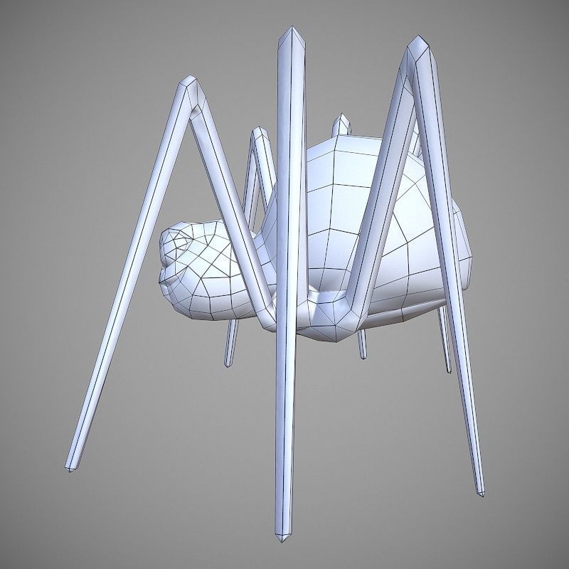 Hand Painted Spider  Low-poly 3D model_10