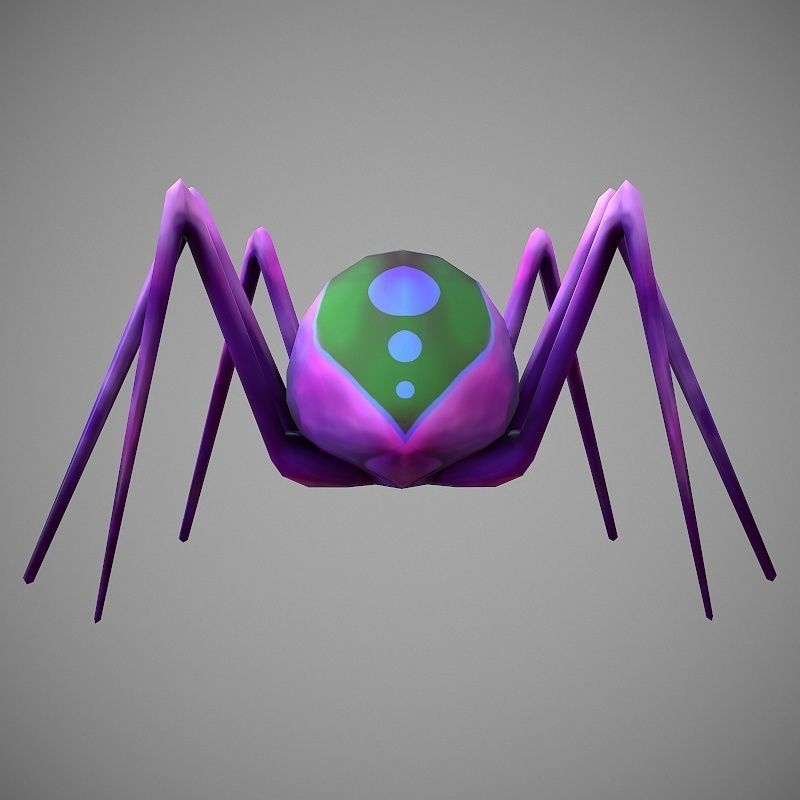 Hand Painted Spider  Low-poly 3D model_2