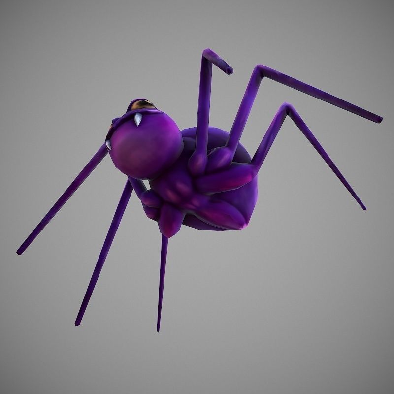 Hand Painted Spider  Low-poly 3D model_6