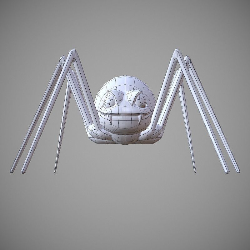 Hand Painted Spider  Low-poly 3D model_16
