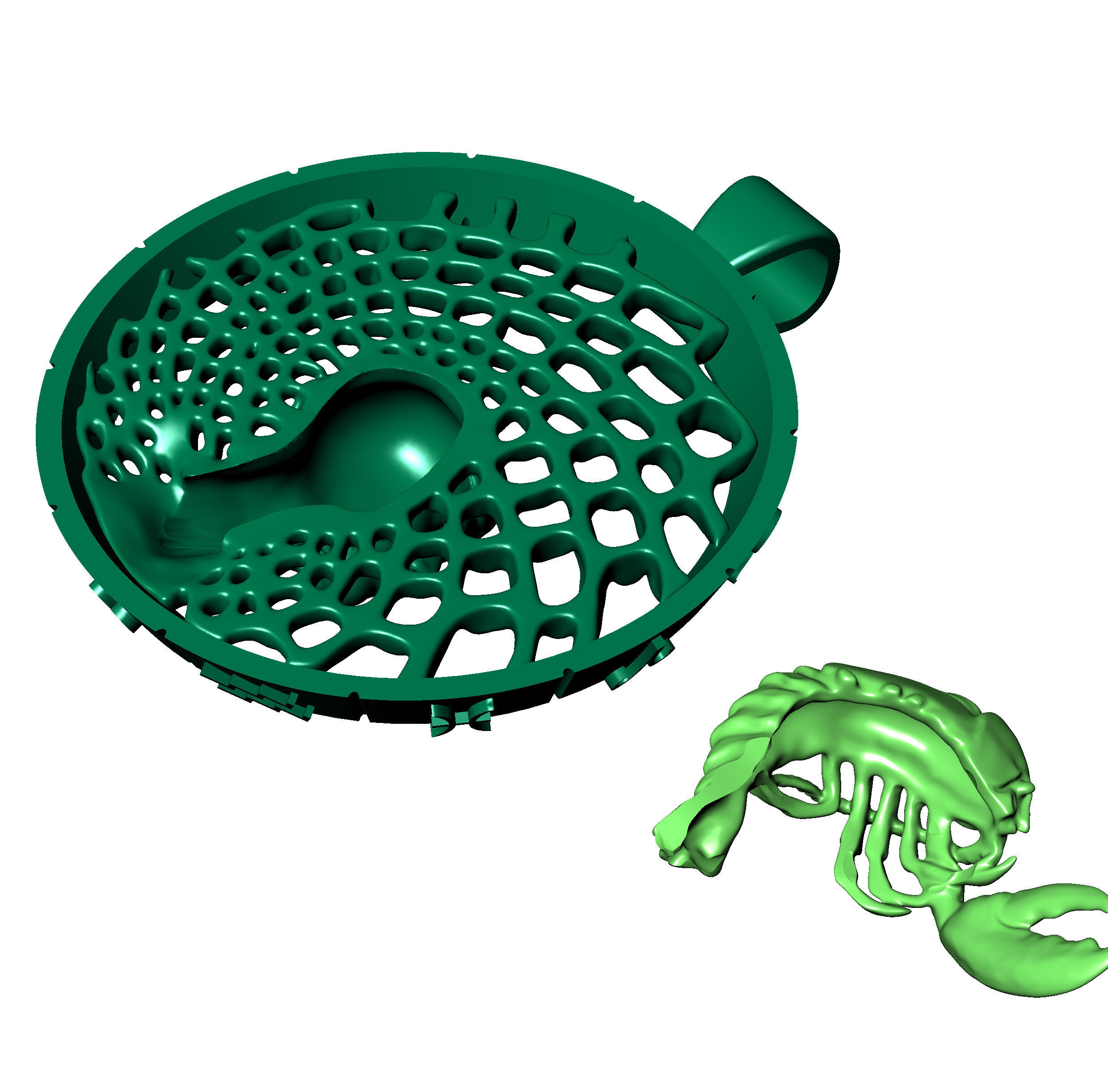 Zodiac sign Cancer Pendant 3D print model_10