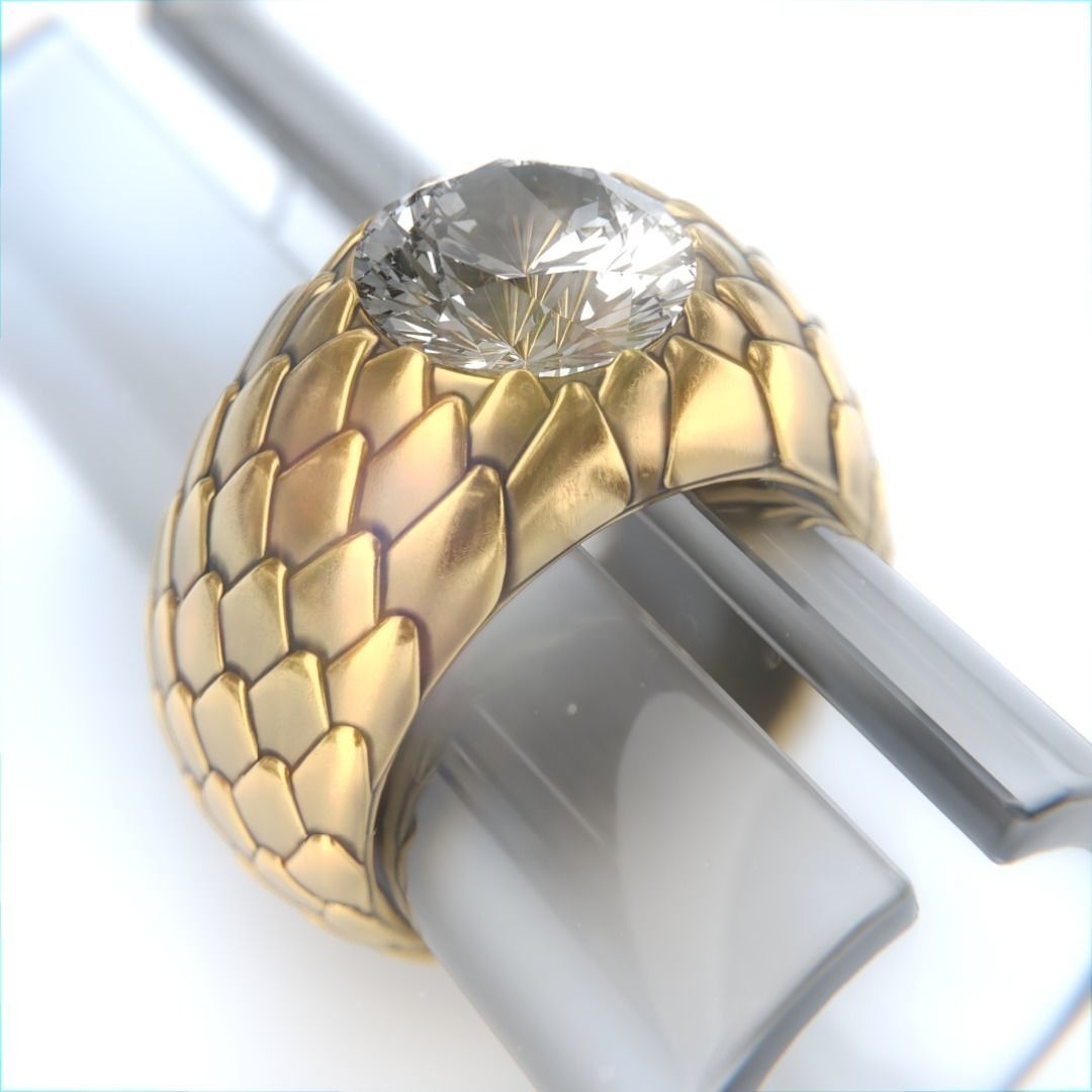 SnakeSkin Ring  3D print model_1